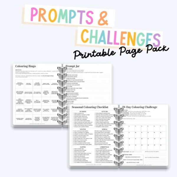 Creative Prompts & Challenges Pack – Printable Page Pack (10 Pages)